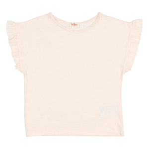 Búho - Linen Ruffled T-Shirt | Light Pink
