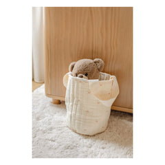 Soft Spot - Organic Cotton Ribbon Storage Basket | Ivory