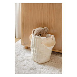 Soft Spot - Organic Cotton Ribbon Storage Basket | Ivory