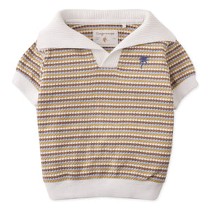 Gingersnaps - Nicholas Striped Polo T-Shirt | White