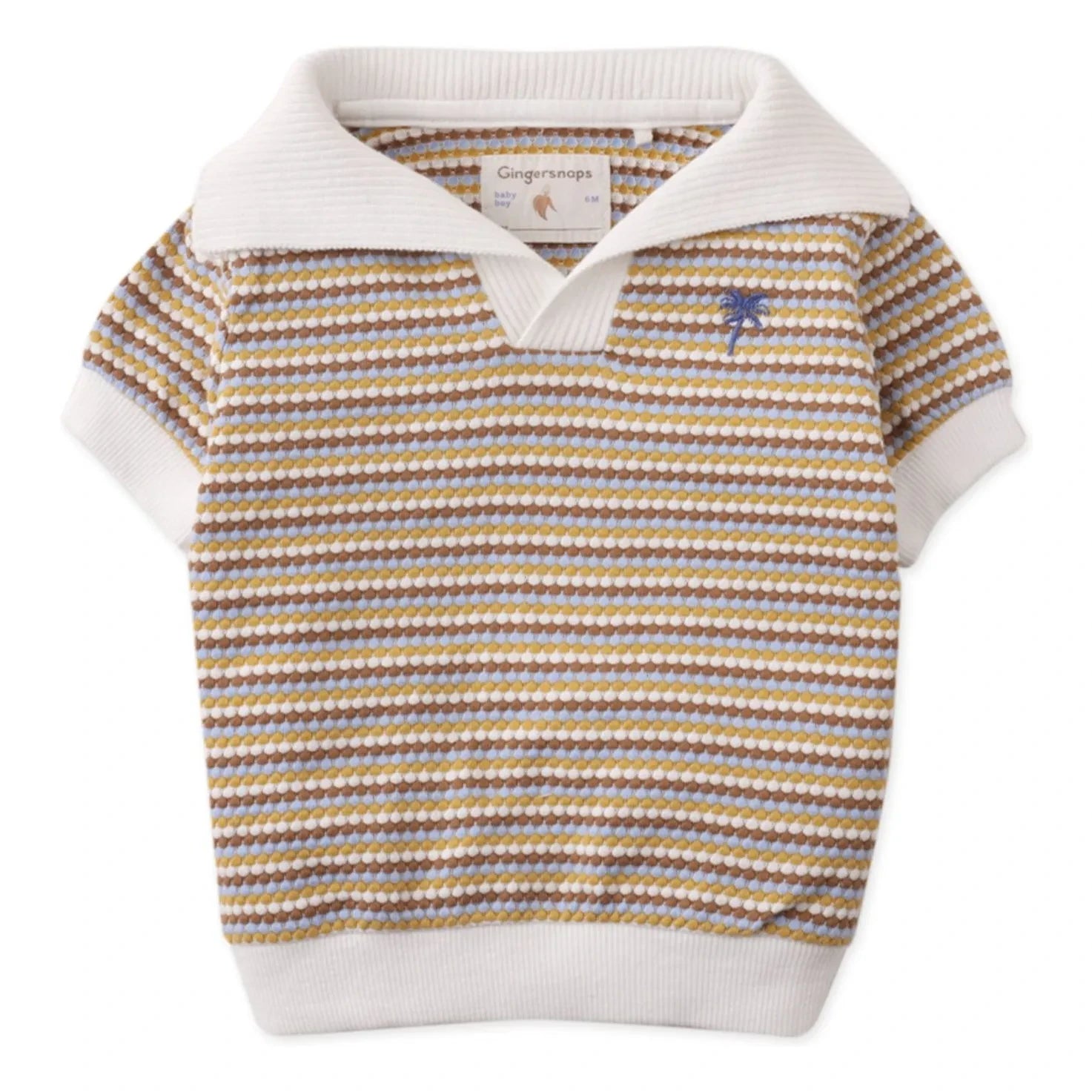 Gingersnaps - Nicholas Striped Polo T-Shirt | White