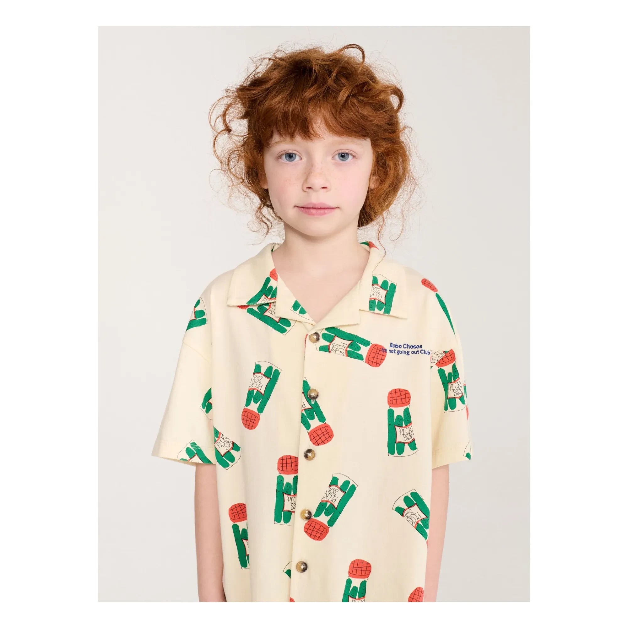 Bobo Choses - Pickles Organic Cotton Shirt and Shorts Set | Ecru