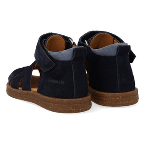 Angulus - Suede Striped Pink Sandals | Navy Blue