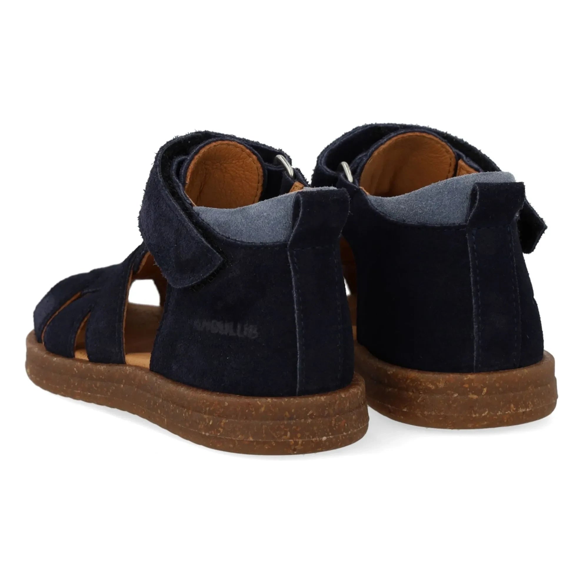 Angulus - Suede Striped Pink Sandals | Navy Blue