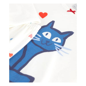 Petit Bateau - Organic Cotton Cat Pajamas | White