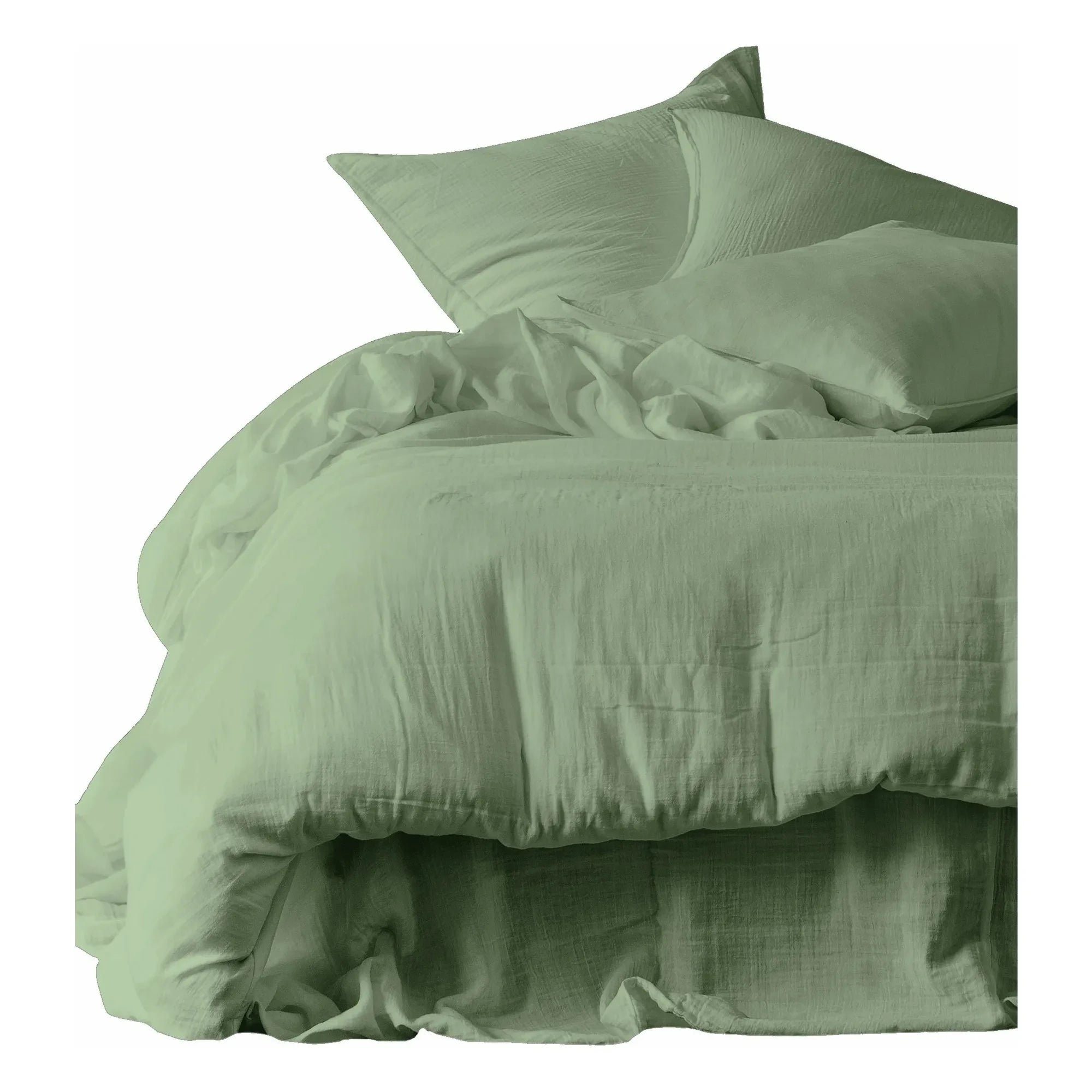 Haomy - Almond Green Cotton Voile Pillowcase
