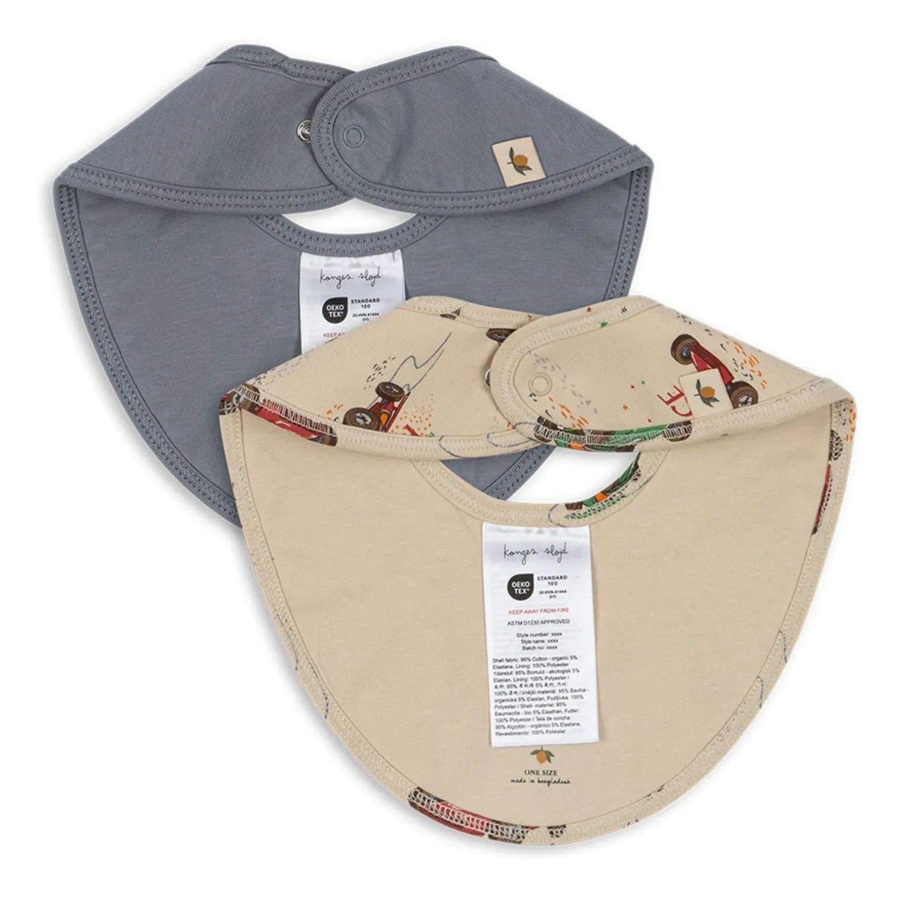Konges Sløjd - Grand Prix Bandana Bibs - Set of 2 | Blue