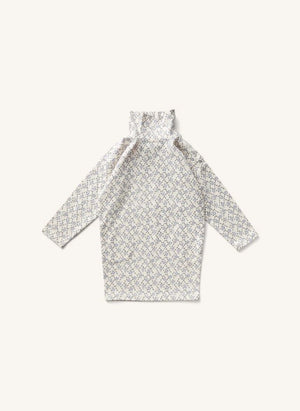 Soor Ploom - Parlor Trellis High Neck Dress | Pale Blue