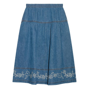 Hundred Pieces - Cally Embroidered Skirt | Denim Blue