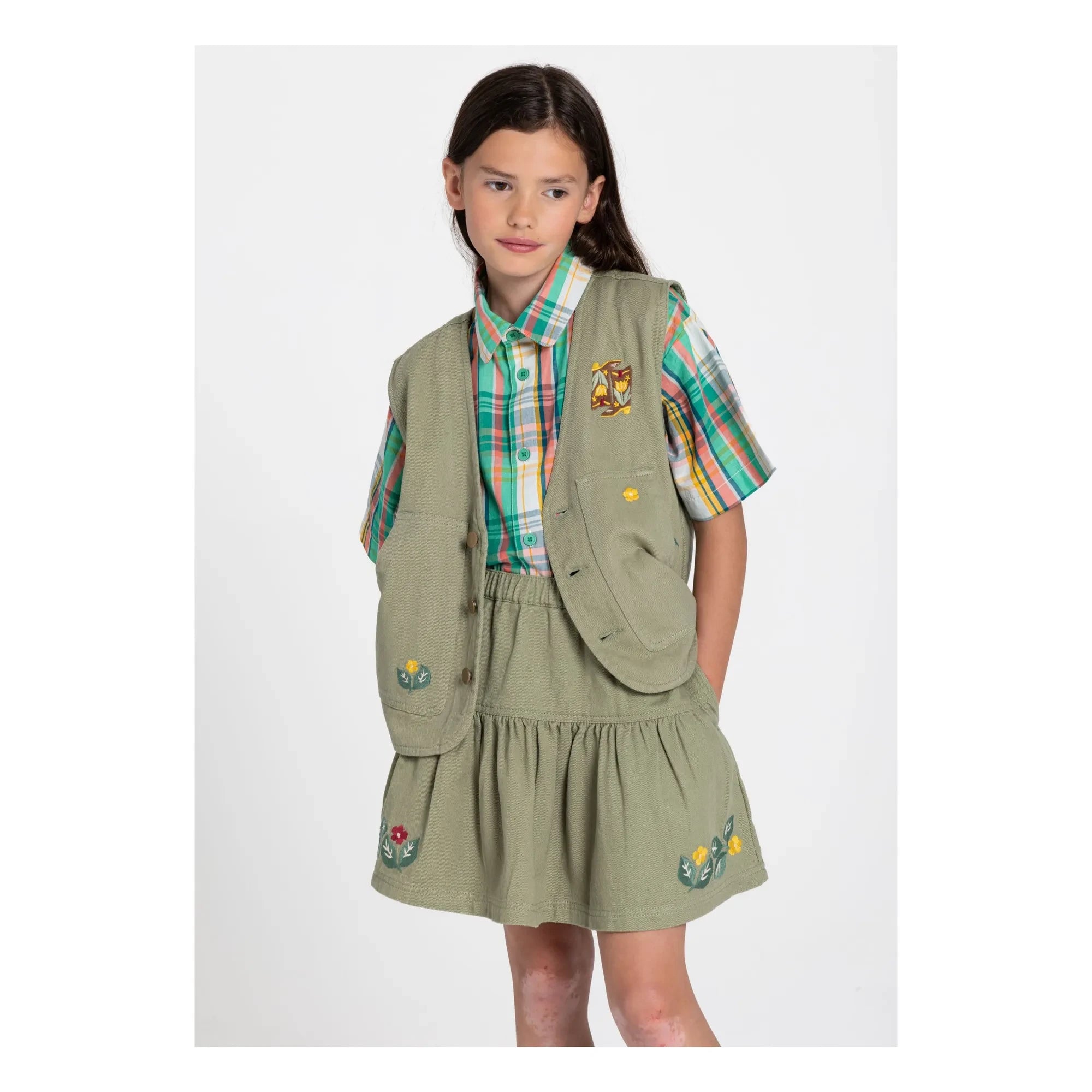 Hundred Pieces - Mara Sleeveless Jacket Boots | Almond Green