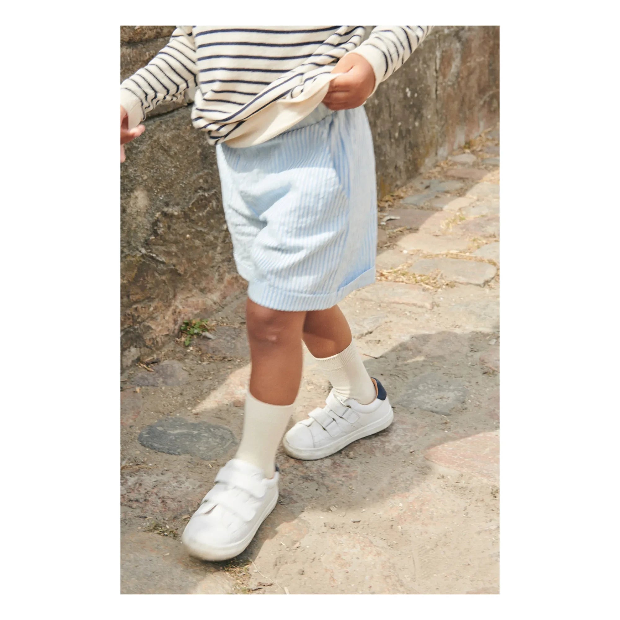 Copenhagen Colors - Seersucker Sports Shorts | Light blue