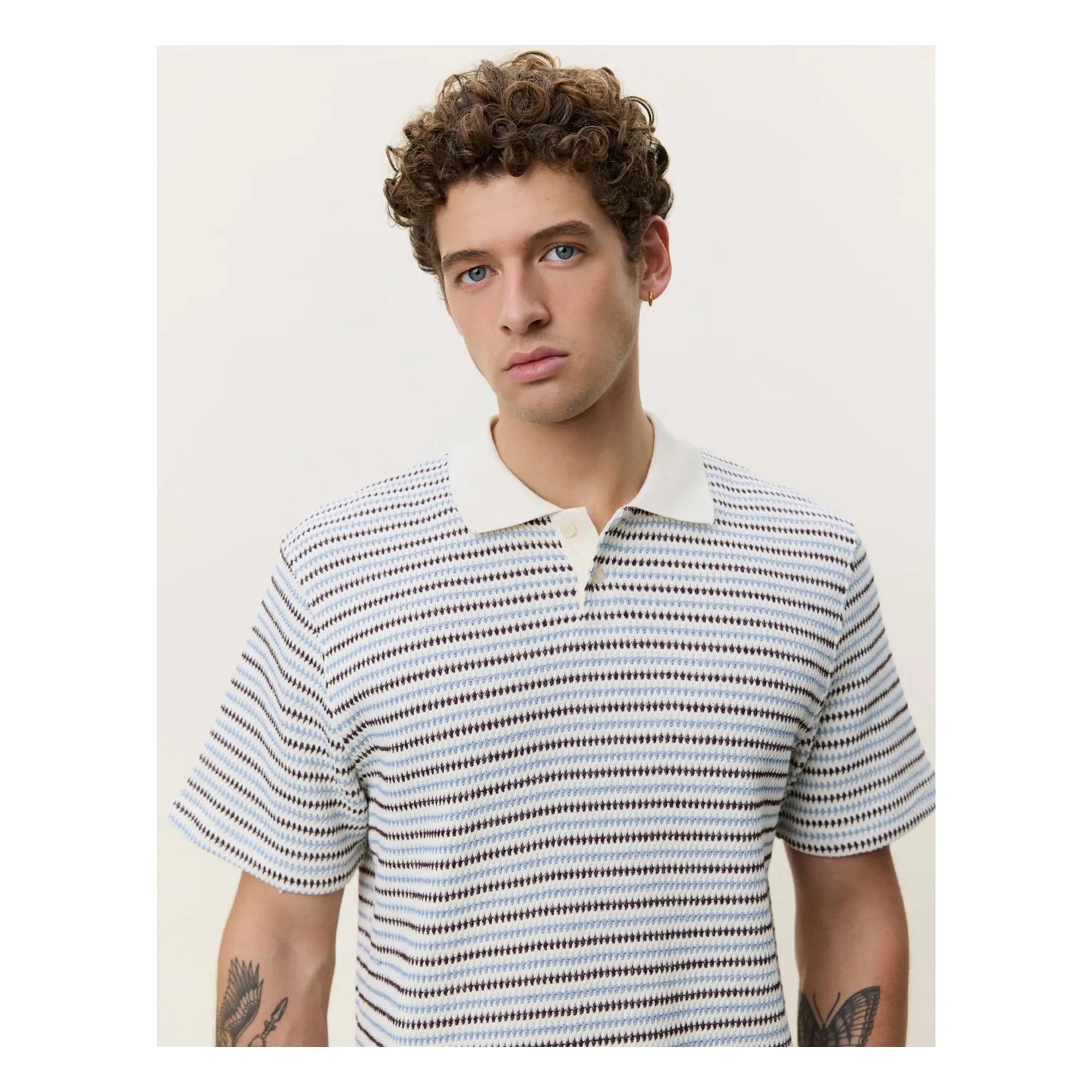 Les Deux - Striped Polo | Off-white