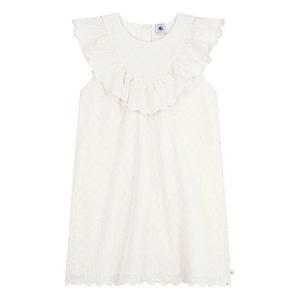 Petit Bateau - English Lace Heart Embroidered Cotton Dress | White