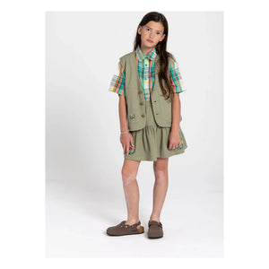 Hundred Pieces - Mara Sleeveless Jacket Boots | Almond Green