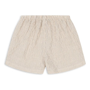 Konges Sløjd - Elliott Striped Seersucker Organic Cotton Shorts | Beige