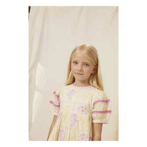 Bebe Organic - Alba Embroidered Apron Dress | Yellow
