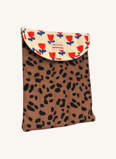 Mini Kyomo - Leopard Print Laptop Case - Mini Kyomo x Taxi Brousse | Brown