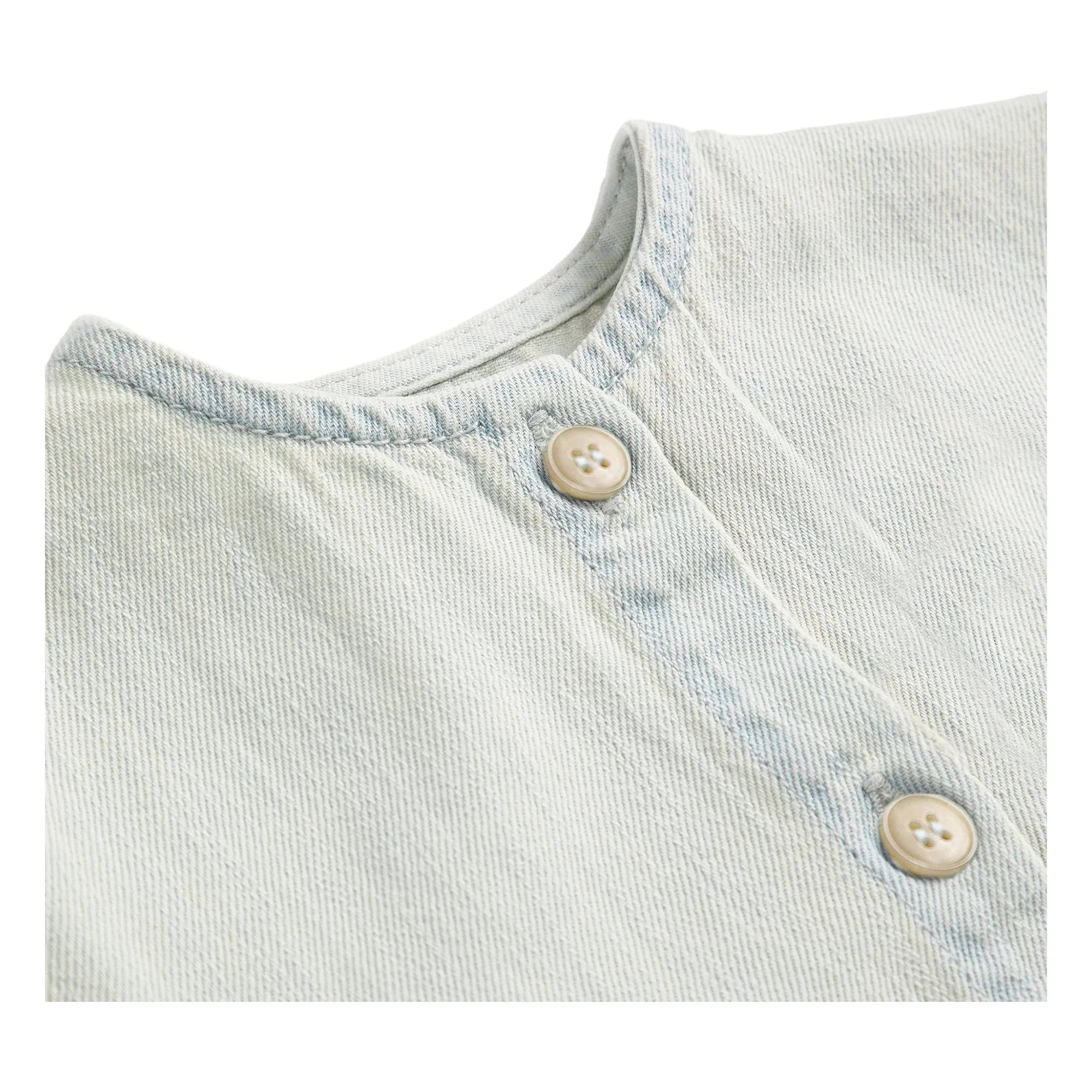 Bobo Choses - Organic Cotton Washed Denim Dungarees | Light Blue