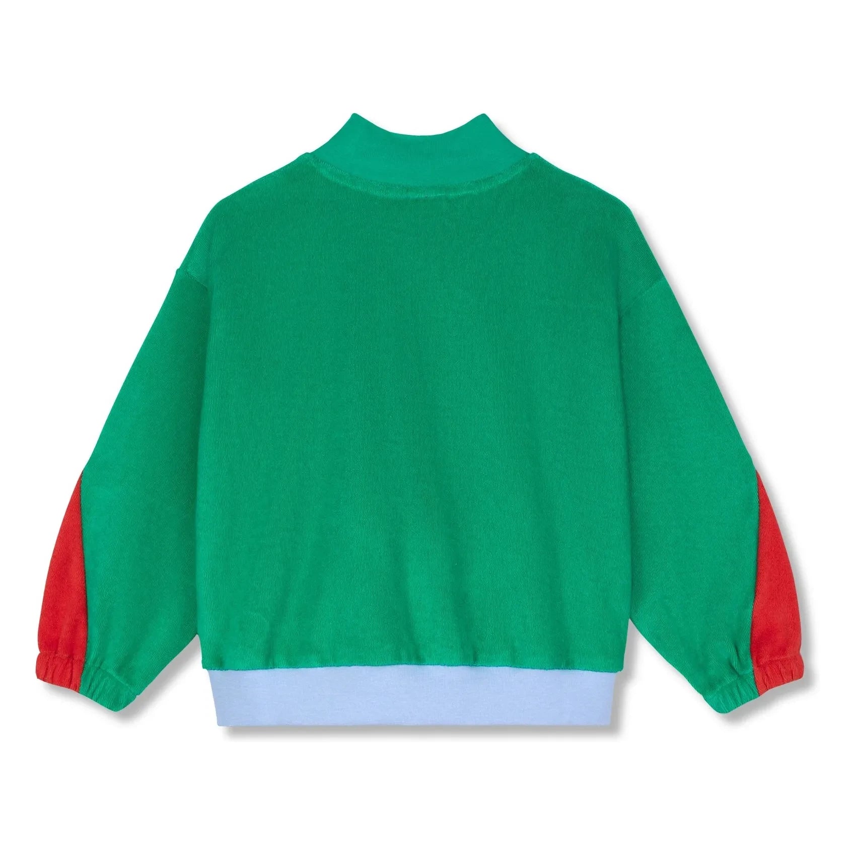Wynken - Organic cotton zip-up sweatshirt with colour blocking | Light blue