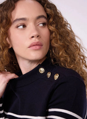 Petit Bateau - Striped Wool Sweater | Navy
