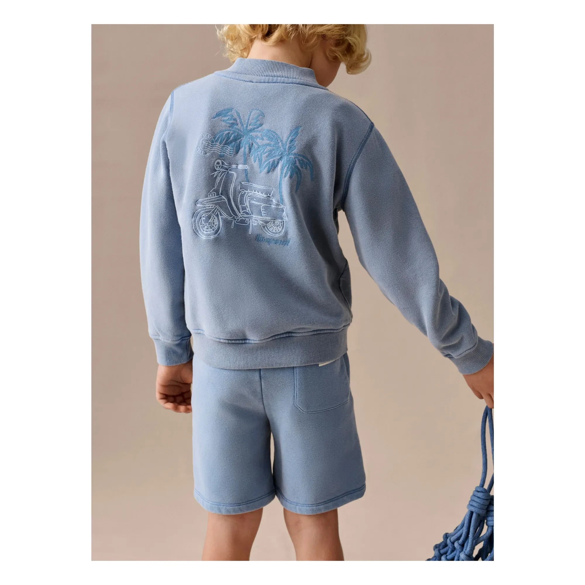 Bonpoint - Loreto Organic Cotton Bomber Jacket | Azure Blue