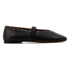Socque Paris - June Leather Ballerina | Black