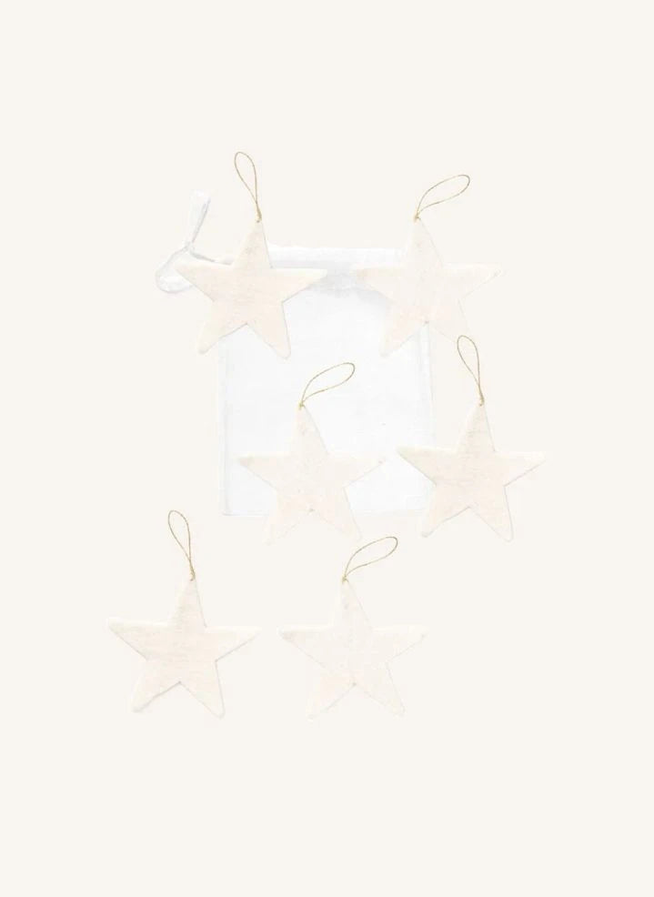 Muskhane - “Shooting Stars” Felt Ornament Garland | Ecru