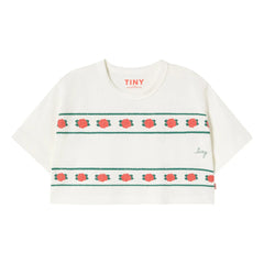Tinycottons - Crop Roses Organic Cotton T-Shirt | White