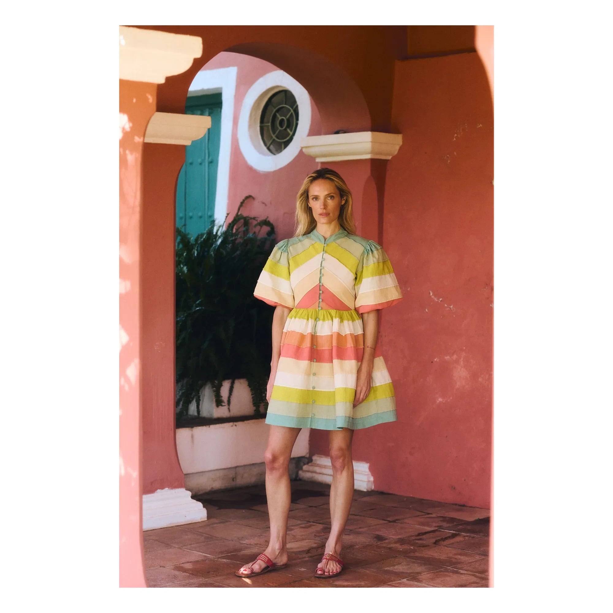 Maria de la Orden - Daisy Cotton Dress | Blue Green