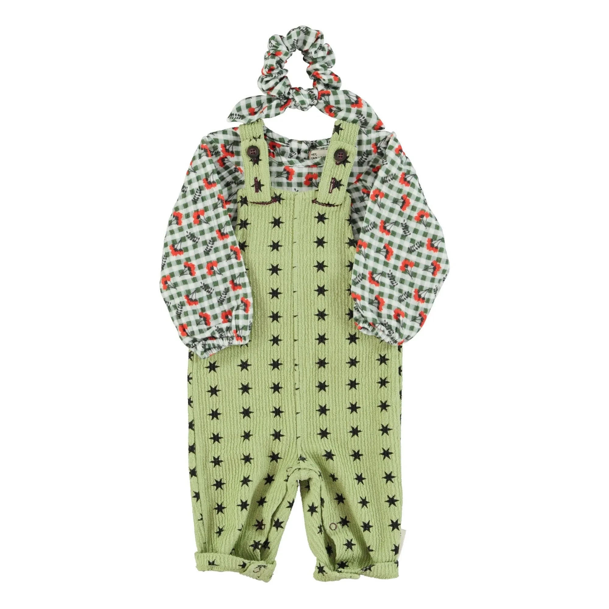Piupiuchick - Checkered Floral Blouse | Green