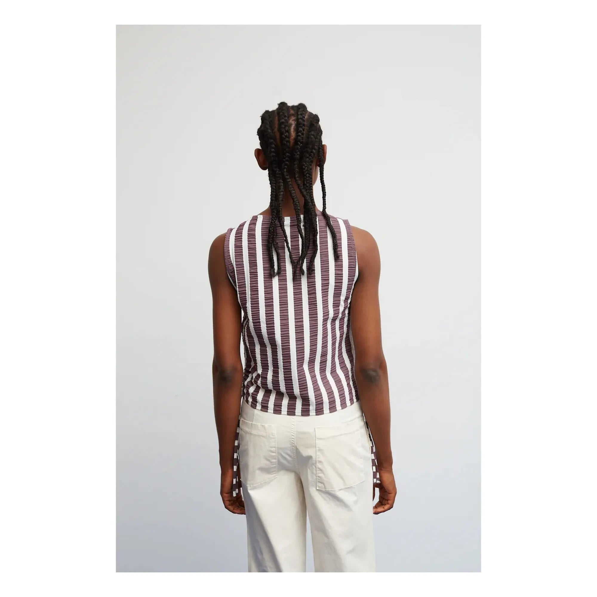 Dr Bloom - Travel Striped Blouse | Aubergine
