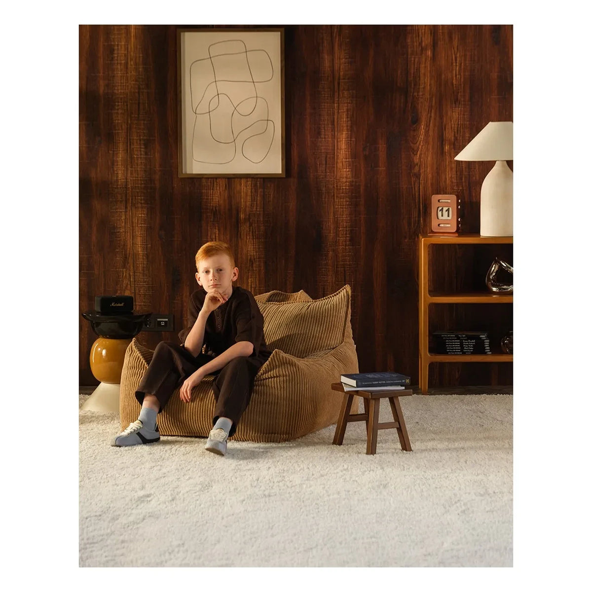 Wigiwama - Teen Ribbed Velvet Club Chair | Brown