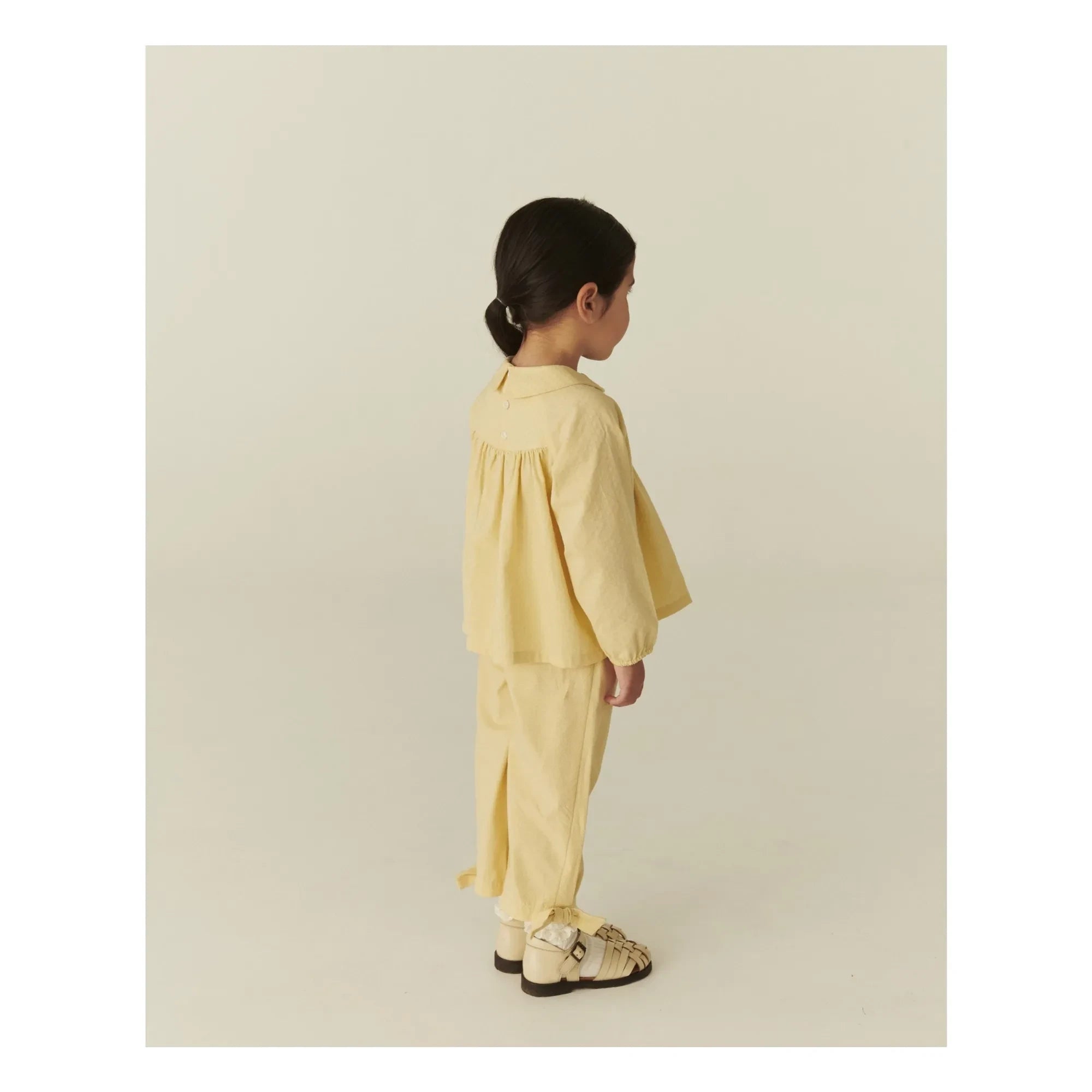 Copenhagen Colors - Organic Cotton Gathered Blouse | Pale yellow