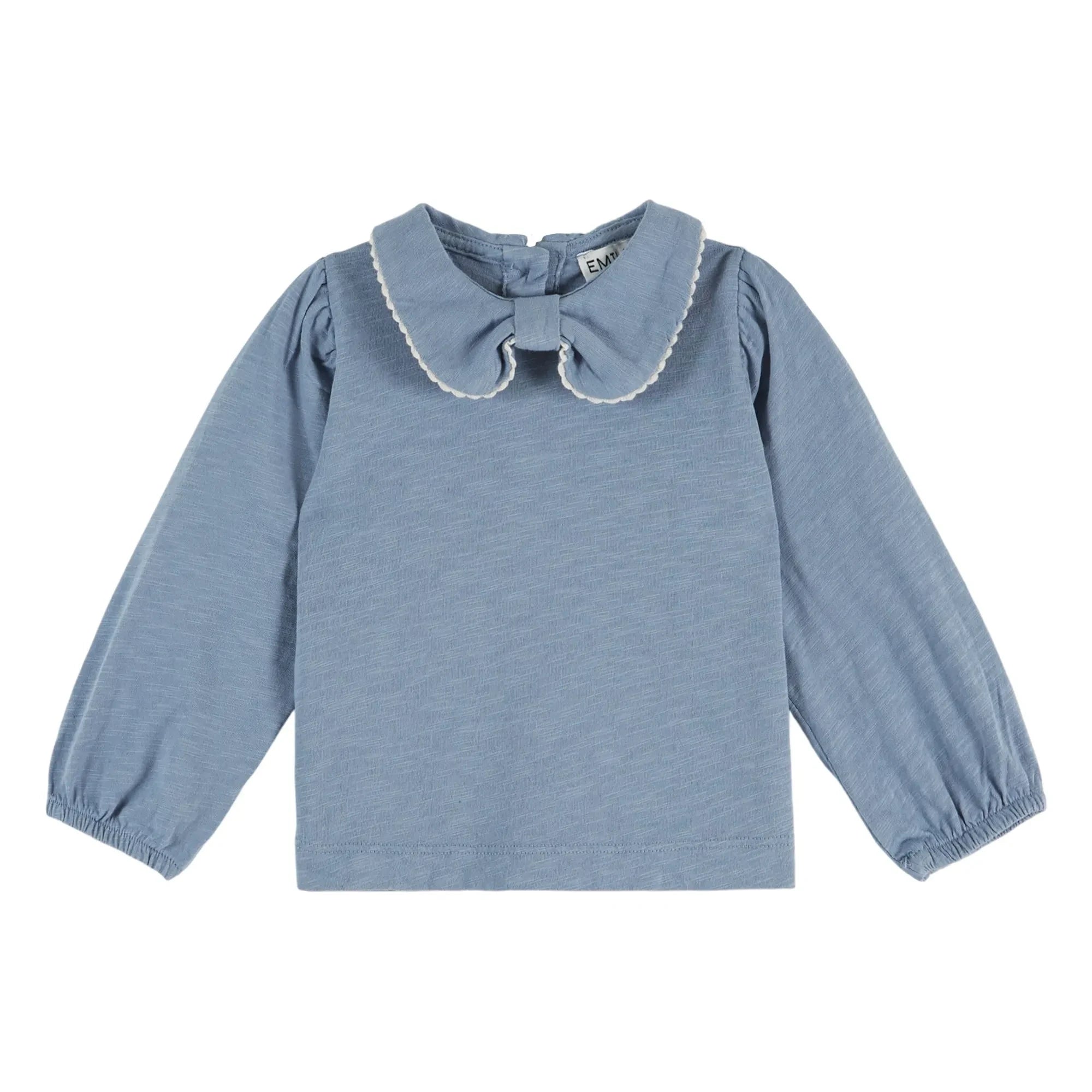Emile et Ida - Organik pamuk yakalı T-shirt | Mavi