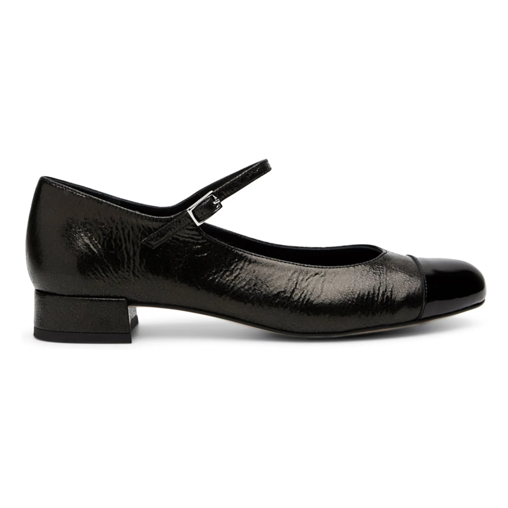 Augusta - Lola Metallic Mary Jane Shoes | Black