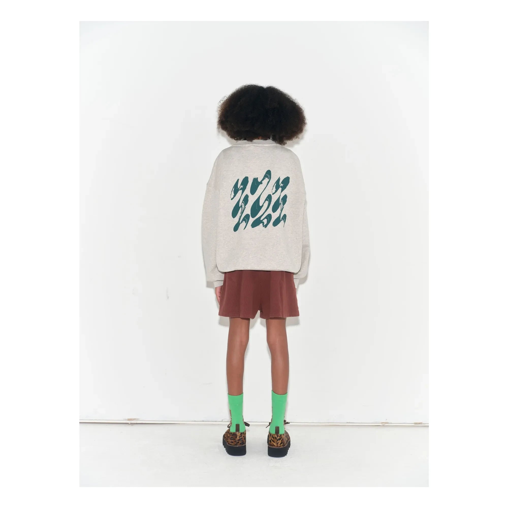 Main Story - Organic Cotton Bubble Sweat | Heather White