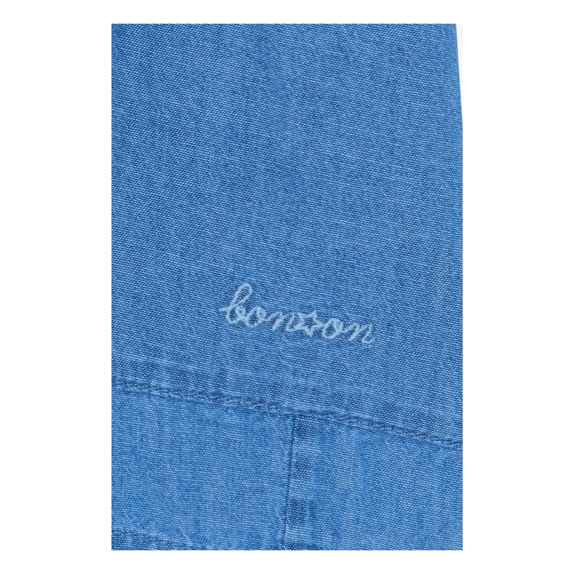 Bonton - Clovis Chambray Fringed Pocket Shorts | Denim Blue