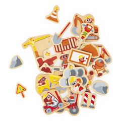 Janod - Construction Equipment Magnets - 24 Pieces