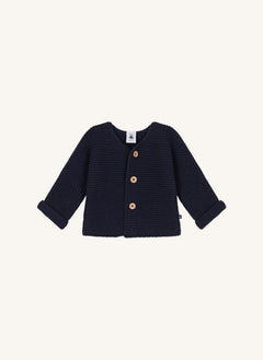 Petit Bateau - Lafa Purl Örgü Hırka | Lacivert