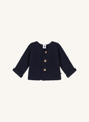 Petit Bateau - Lafa Purl Örgü Hırka | Lacivert
