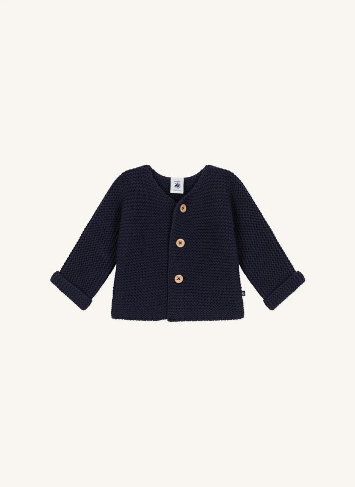 Petit Bateau - Lafa Purl Örgü Hırka | Lacivert