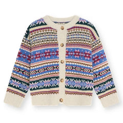 the new society - Caia Jacquard Cardigan Made from Recycled Fibers | Blue