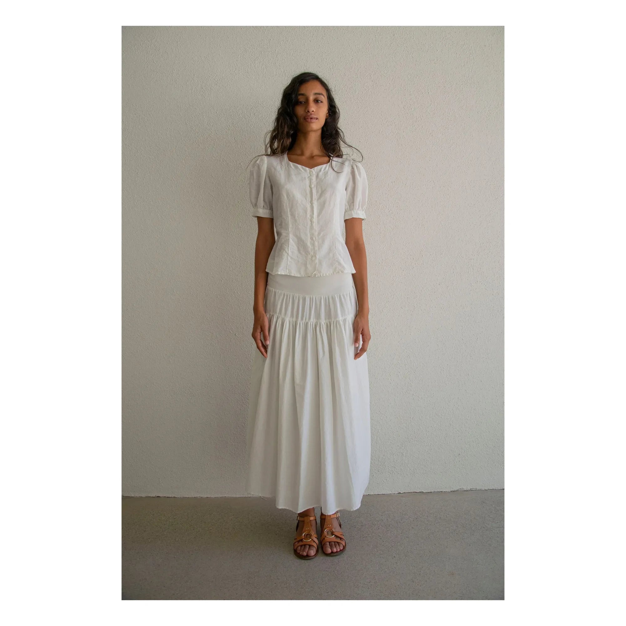 THEAVANT - Charlotte Cotton ve İpek Poplin Etek | Beyaz