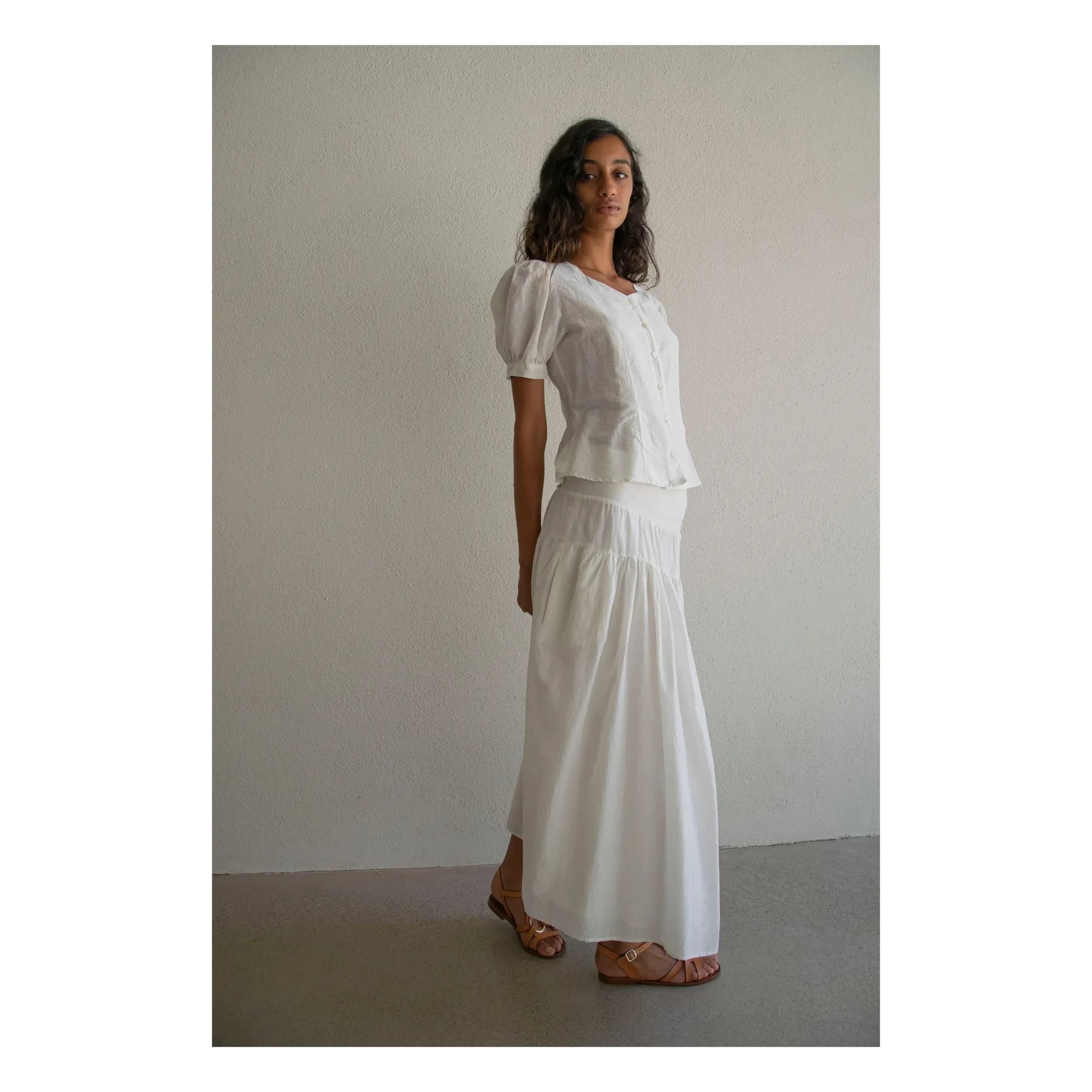 THEAVANT - Charlotte Cotton ve İpek Poplin Etek | Beyaz