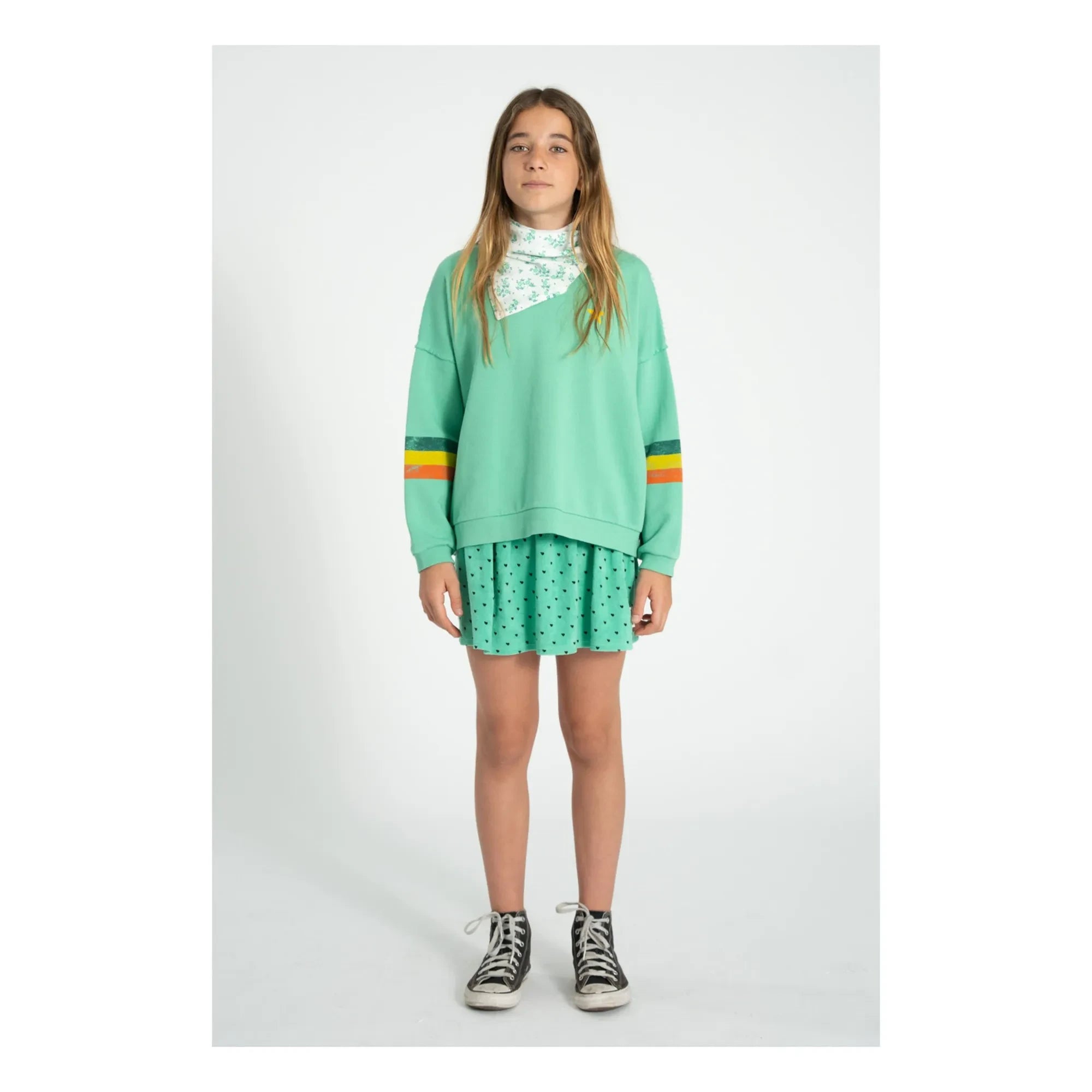 Piupiuchick - Striped Organic Cotton Sweatshirt | Green