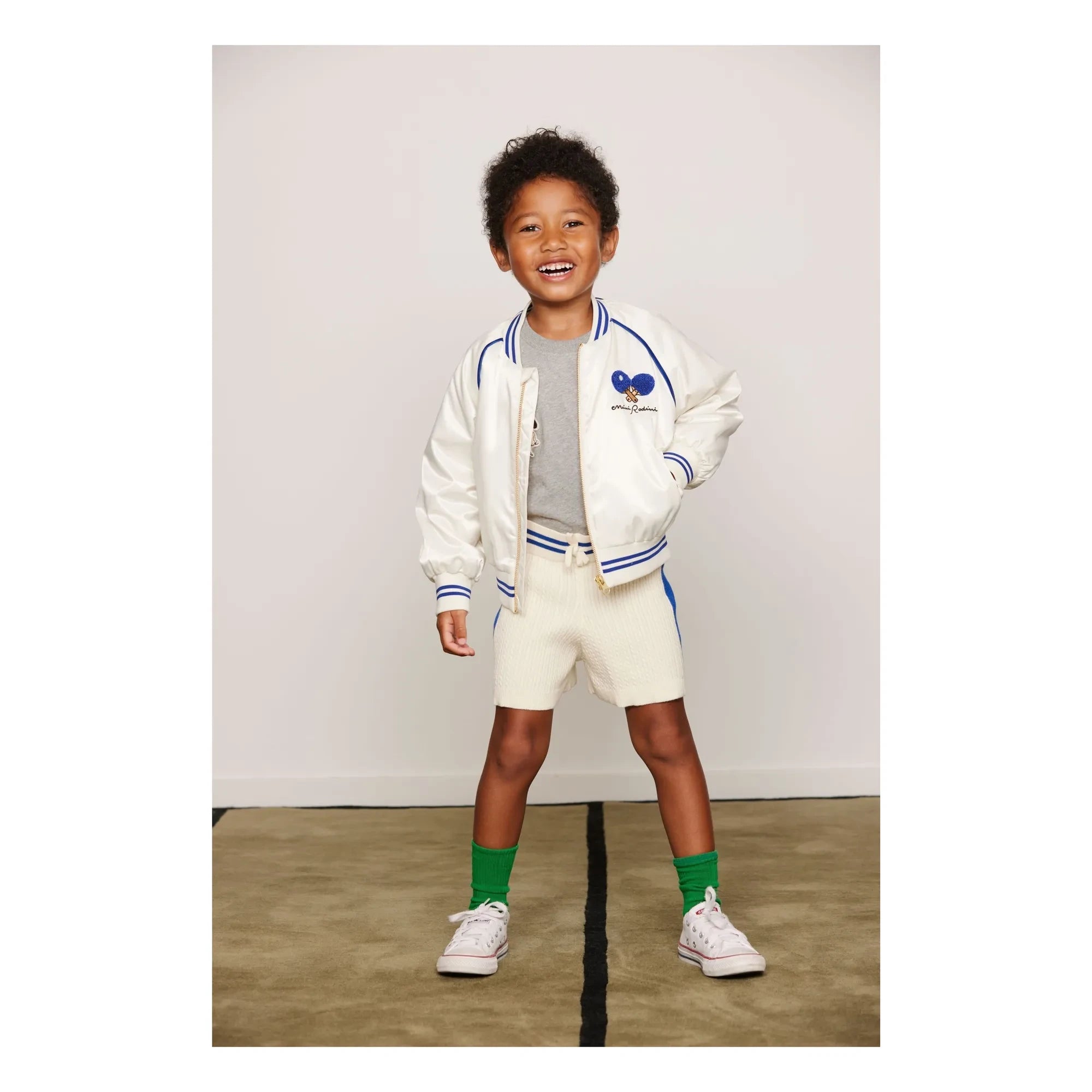 Mini Rodini - Organic Cotton Knit Shorts | Ecru