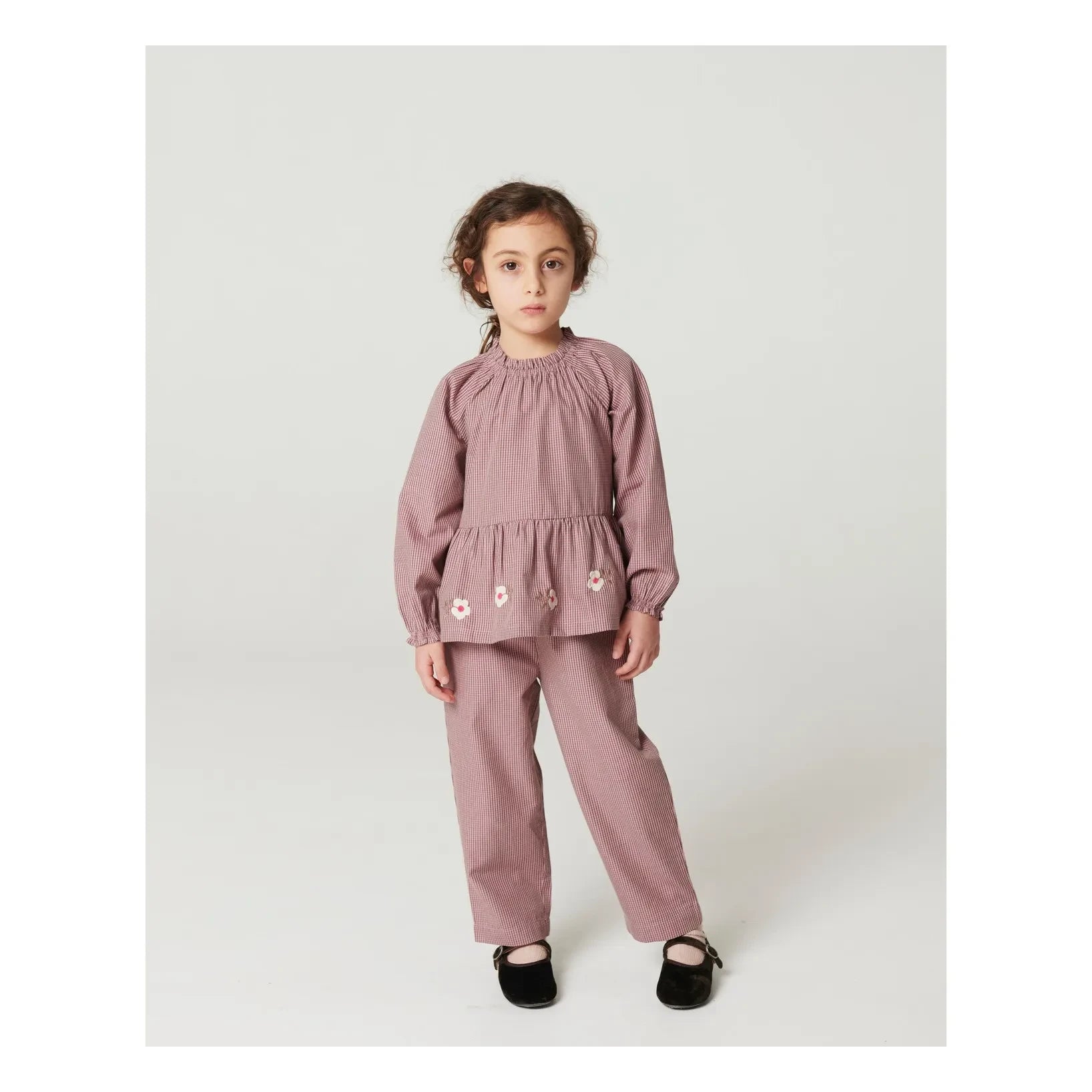 Copenhagen Colors - Organic Cotton Checked Trousers | Dusty Pink