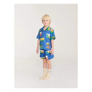 Bobo Choses - Pickles Organic Cotton Shirt and Shorts Set | Royal blue