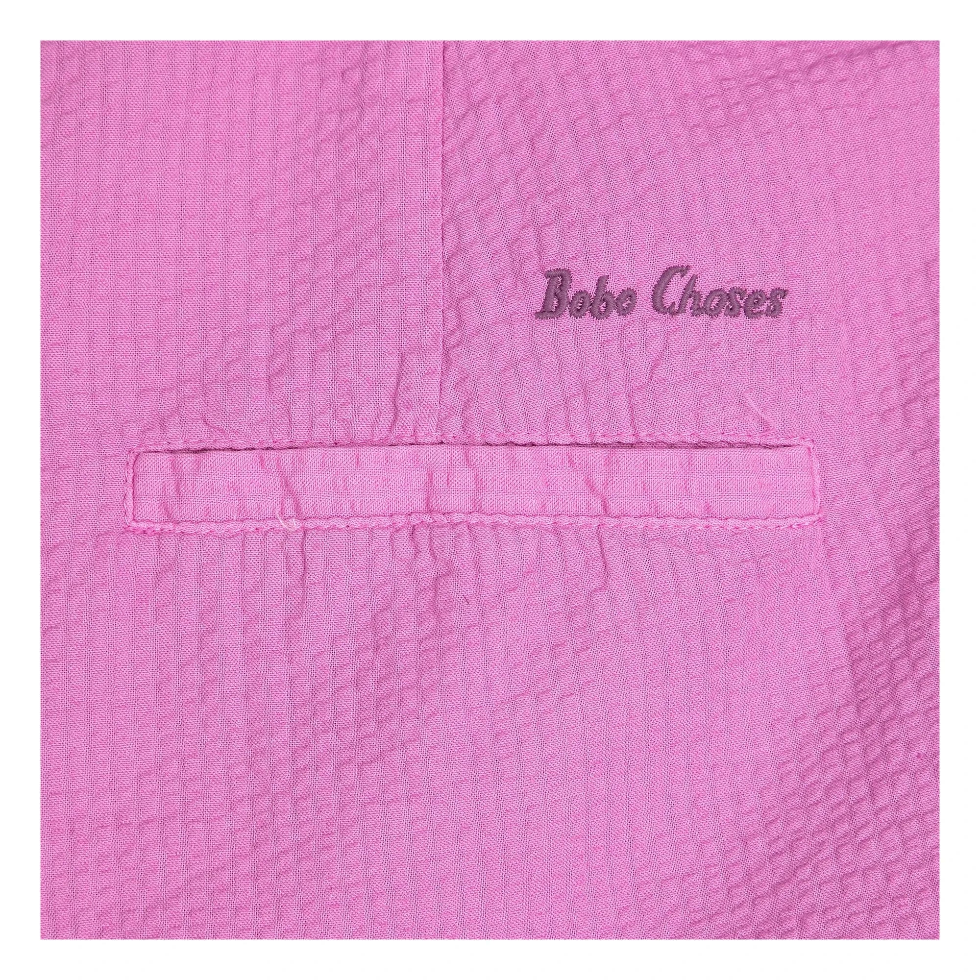 Bobo Choses - Purple Cotton Seersucker Puffed Shorts