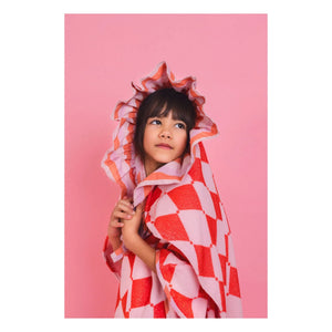 Jera Mini - Peshtemal Towel with Ruffles Losange Terry Fabric | Pink